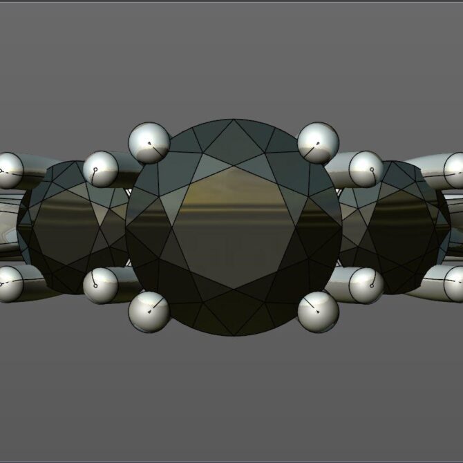 Custom made round cut three stone engagement ring SB4135 quick image 01