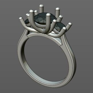 Custom made round cut three stone engagement ring SB4135 quick image 02