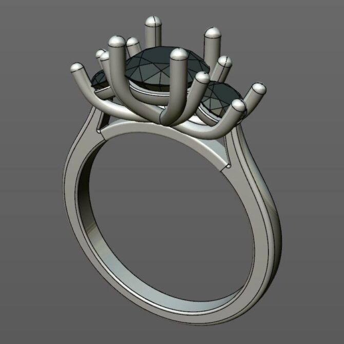 Custom made round cut three stone engagement ring SB4135 quick image 02