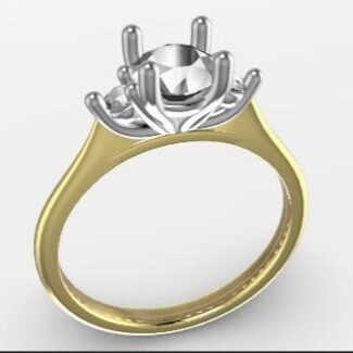 Custom made round cut three stone engagement ring SB4183 quick image 02