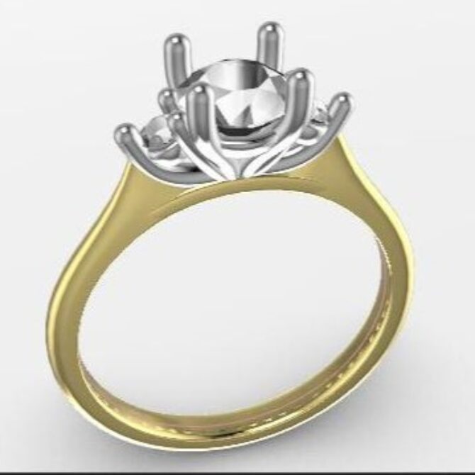 Custom made round cut three stone engagement ring SB4183 quick image 02