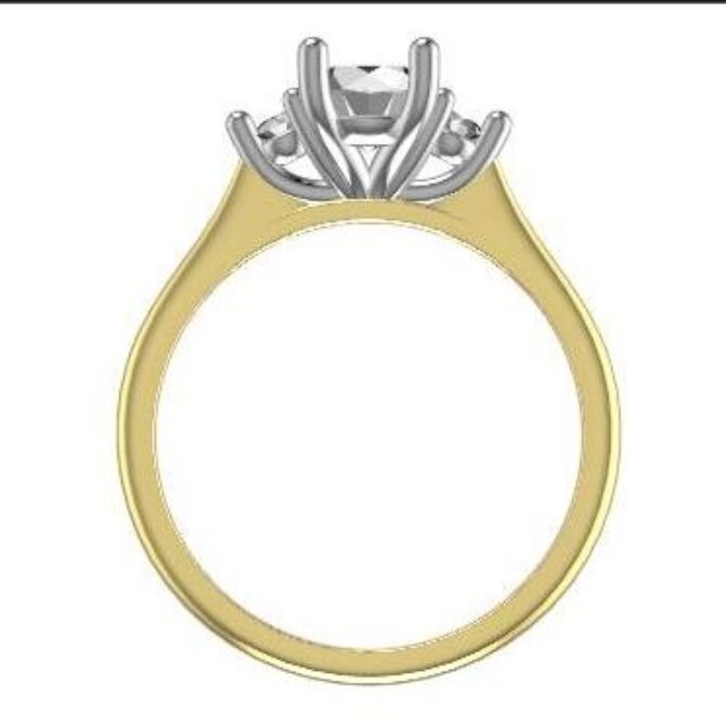 Custom made round cut three stone engagement ring SB4183 quick image 03