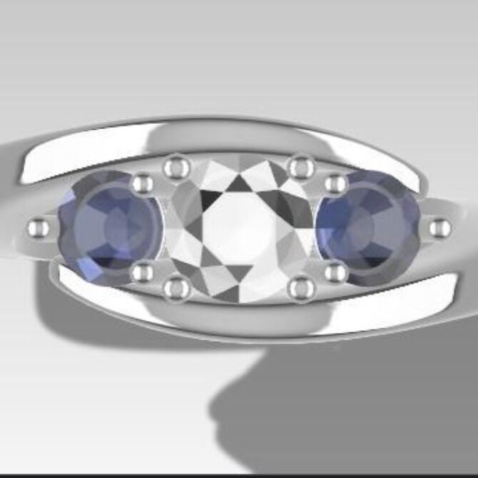 Custom made round cut three stone engagement ring sb4214 quick image 01