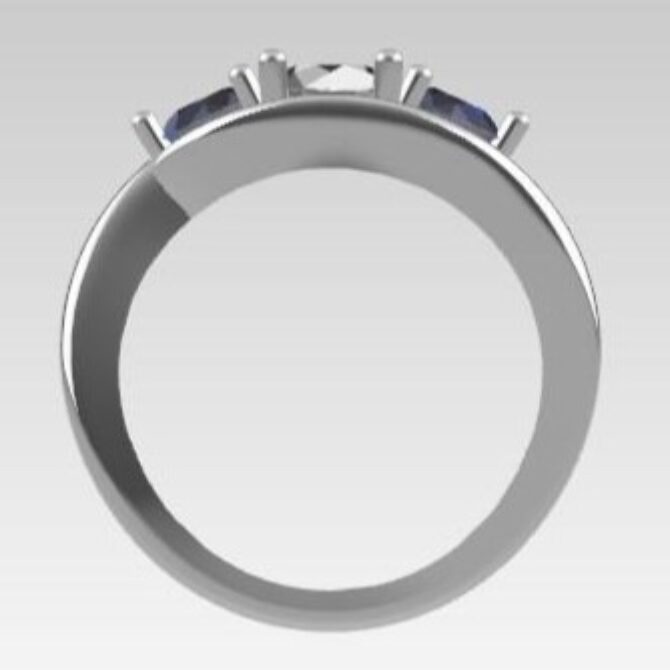 Custom made round cut three stone engagement ring sb4214 quick image 03