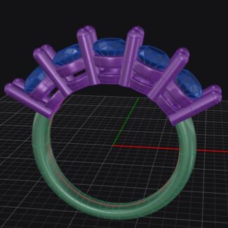 Custom made round five stone eternity ring SB4491 quick image 02