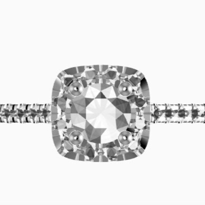 Custom made round halo and side stone engagement ring SB4284 quick image 01