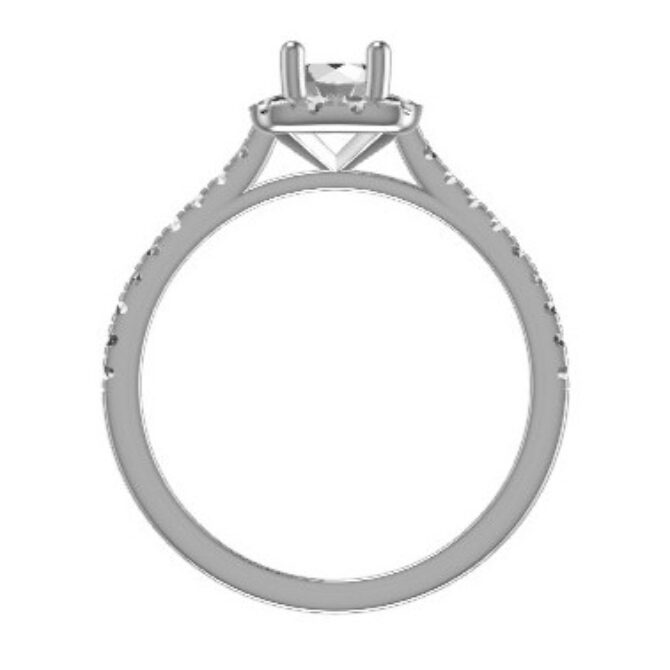 Custom made round halo and side stone engagement ring SB4284 quick image 03