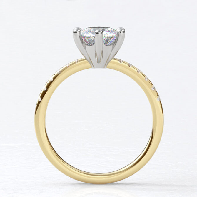 Custom made round side stone enegagement ring sb4278 image 01