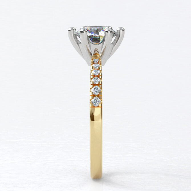 Custom made round side stone enegagement ring sb4278 image 02