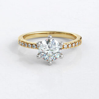 Custom made round side stone enegagement ring sb4278 image 03