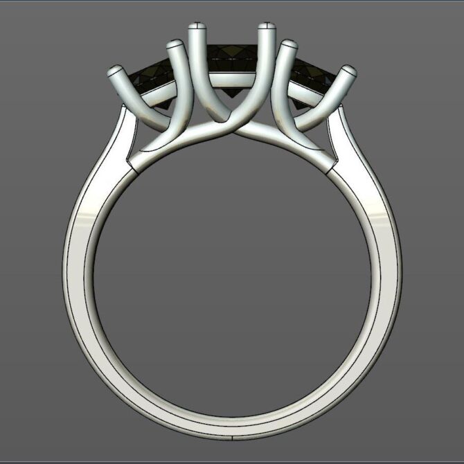 Custom made round three stone and side stone engagement ring SB4155 quick image 03