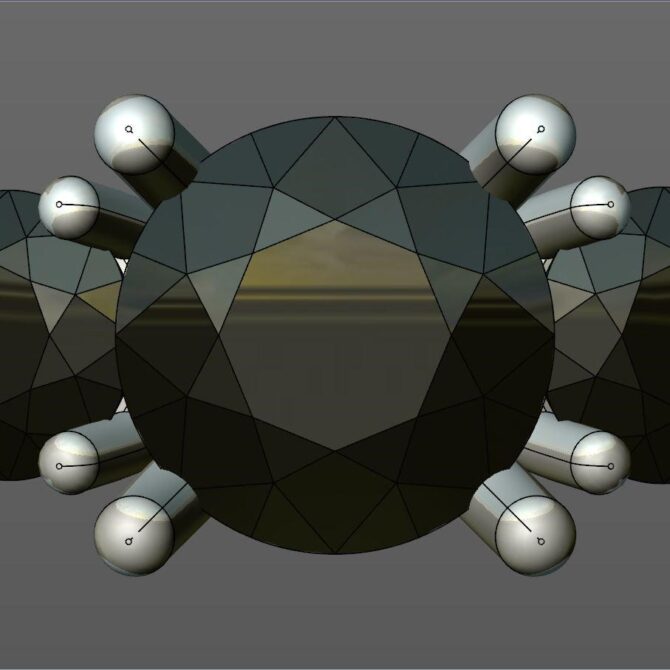 Custom made three stone engagement ring SB2254 quick image 01