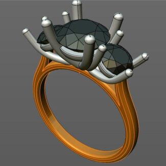 Custom made three stone engagement ring SB2254 quick image 02