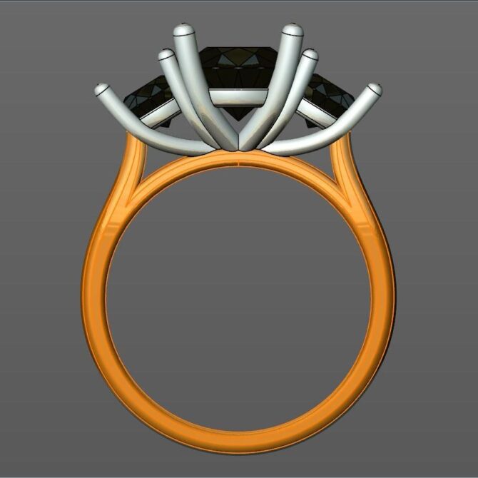 Custom made three stone engagement ring SB2254 quick image 03