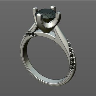 Custom made twist mill grain round cut solitaire engagement ring SB4424 quick image 02