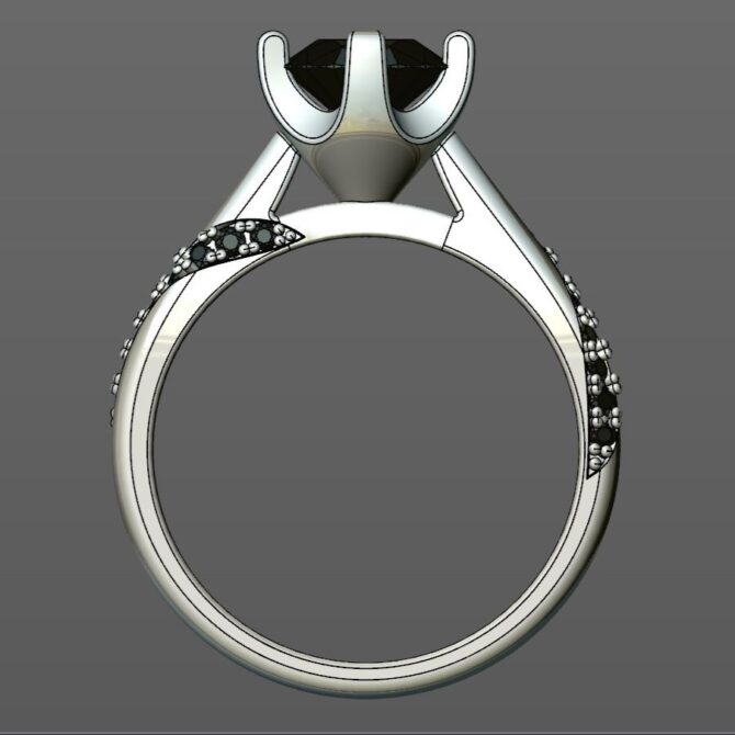 Custom made twist mill grain round cut solitaire engagement ring SB4424 quick image 03