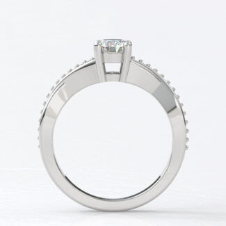 Custom made twist round cut side stone engagement ring sb4226 image 01