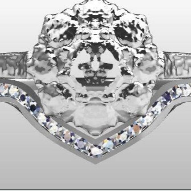 Custom made v shape channel diamond set wedding ring SB2646 V2 quick image 01