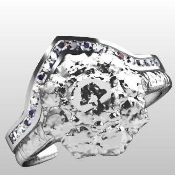 Custom made v shape channel diamond set wedding ring SB2646 V2 quick image 02
