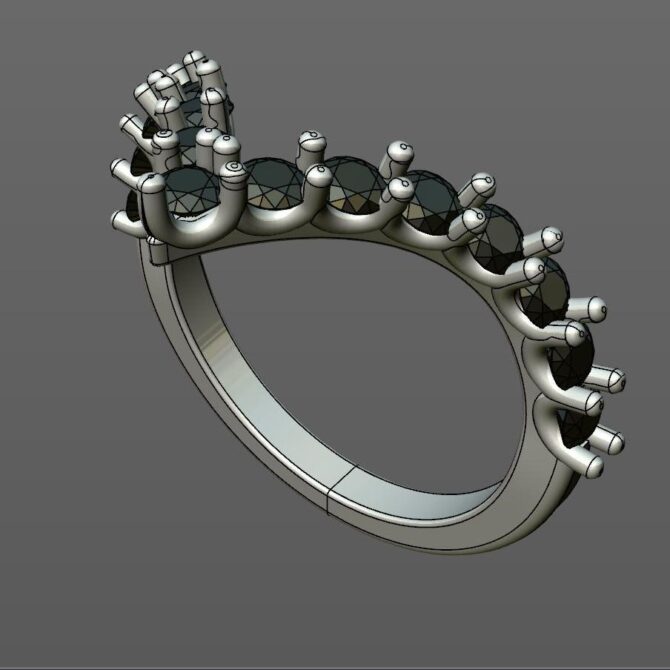 Custom made v shape diamond set wedding ring SB2716 quick image 02