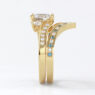 Custom made v shaped diamond and sapphire set wedding ring sb4092v3 image 01