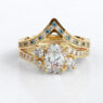 Custom made v shaped diamond and sapphire set wedding ring sb4092v3 image 02