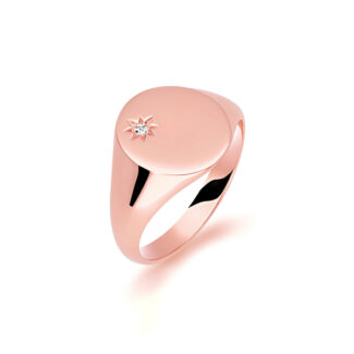 Gents Signet Rose Gold Wedding Ring SIG003