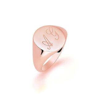 Gents Signet Rose Gold Wedding Ring SIG004