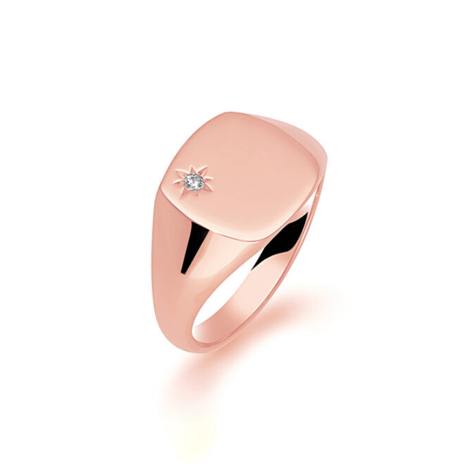 Gents Signet Rose Gold Wedding Ring SIG006