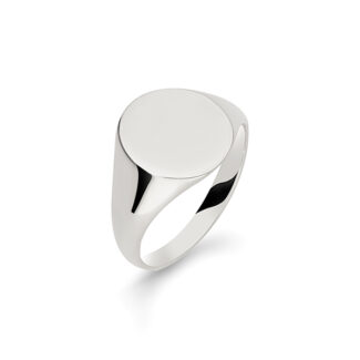 Gents Signet White Gold Wedding Ring SIG001