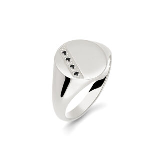 Gents Signet White Gold Wedding Ring SIG002