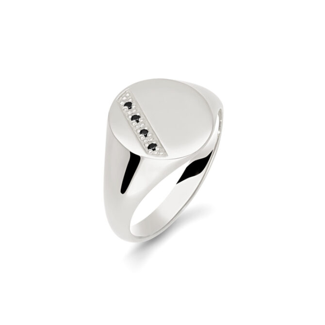 Gents Signet White Gold Wedding Ring SIG002