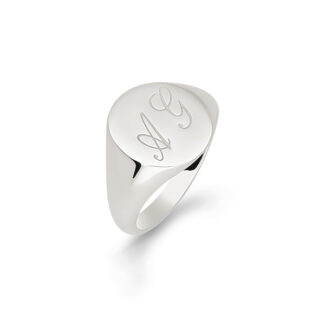 Gents Signet White Gold Wedding Ring SIG004