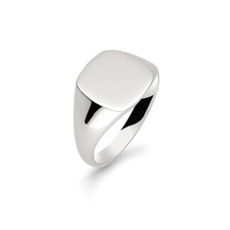 Gents Signet White Gold Wedding Ring SIG005