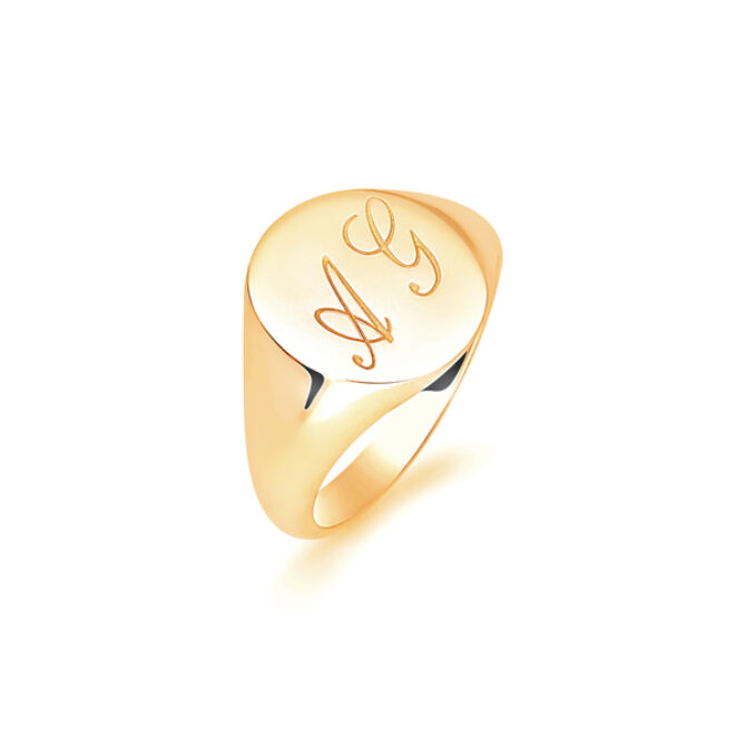Gents Signet Yellow Gold Wedding Ring SIG004