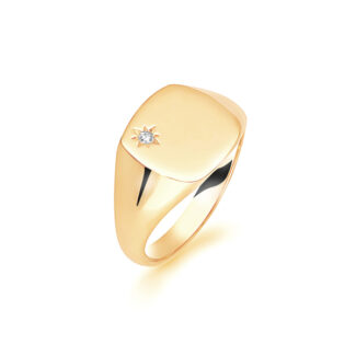 Gents Signet Yellow Gold Wedding Ring SIG006
