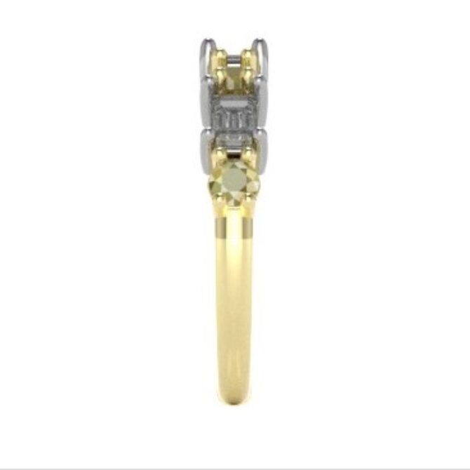 custom made diamond set baguette and round cut wedding ring SB4425v1 quick image 04