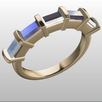 custom made diamond set baguette cut wedding ring SB4425v2 quick image 02