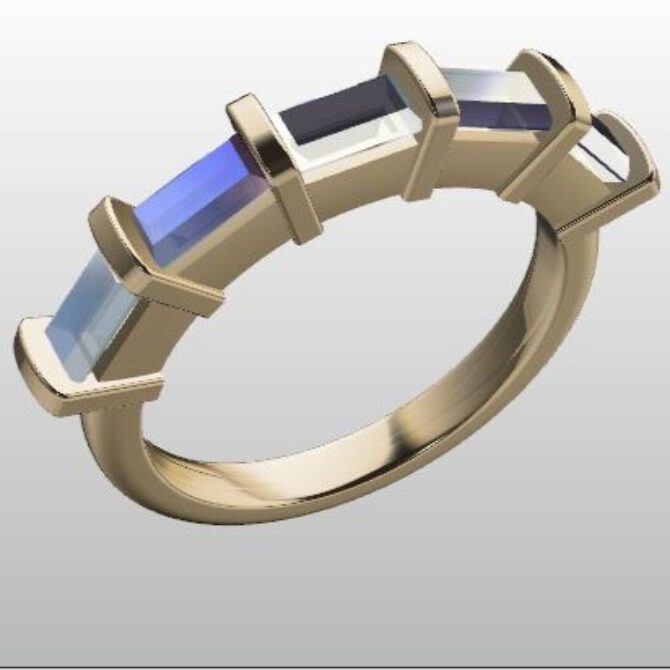 custom made diamond set baguette cut wedding ring SB4425v2 quick image 02