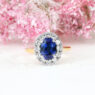 2.80ct Oval Cut Blue Sapphire & Diamond Ring GR128 (1)