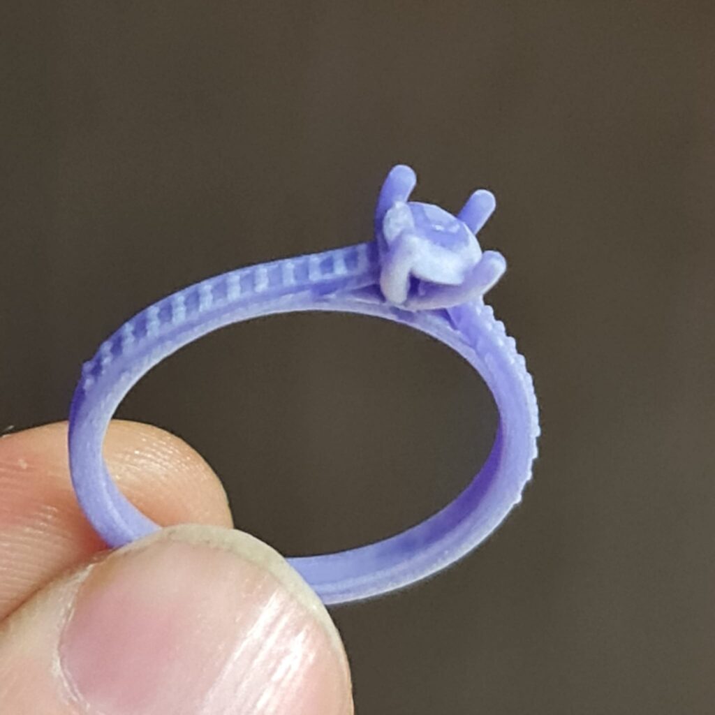 Wax model of engagement ring