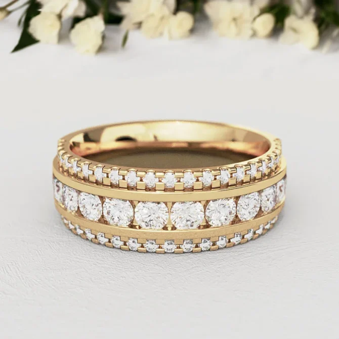 Bespoke Designed Claw And Channel Set Ladies Diamond Wedding Ring SB5222 (1)