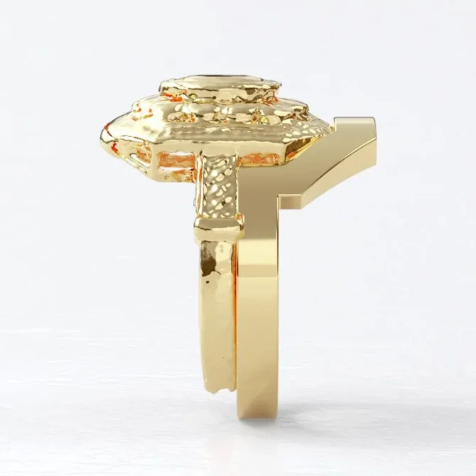 Custom Made Curved 18k Yellow Gold Wedding Ring sb5127 image 2