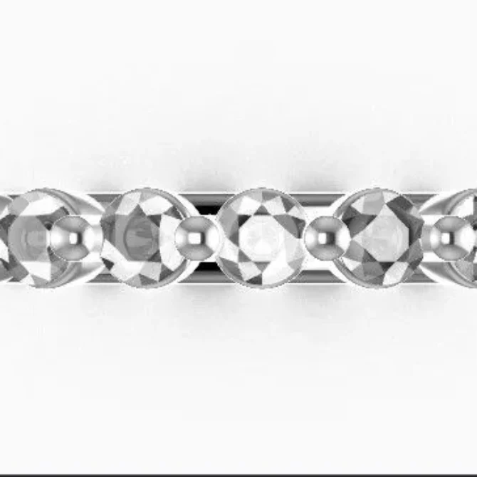 Custom Made Diamond Set 18k White Gold Wedding Ring sb5143 quick image 01