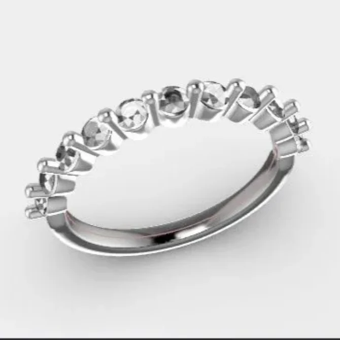 Custom Made Diamond Set 18k White Gold Wedding Ring sb5143 quick image 02