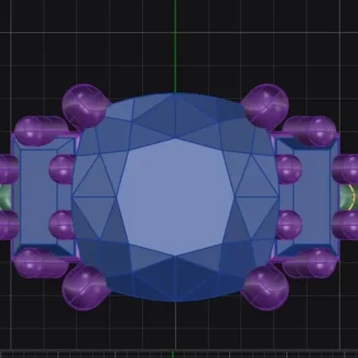 Custom made cushion cut and bagguette cut diamond three stone engagement ring sb5175 quick image 01