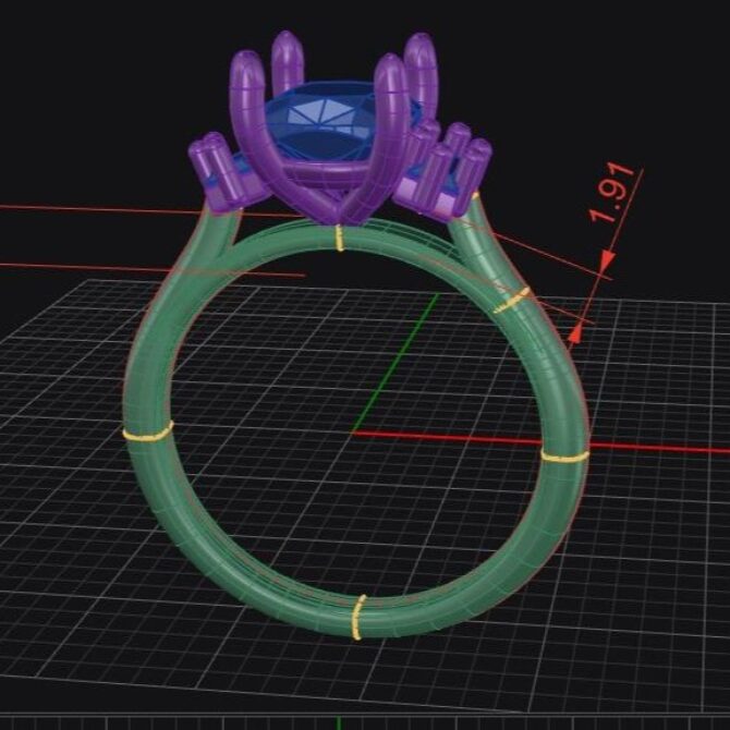 Custom made cushion cut and bagguette cut diamond three stone engagement ring sb5175 quick image 02