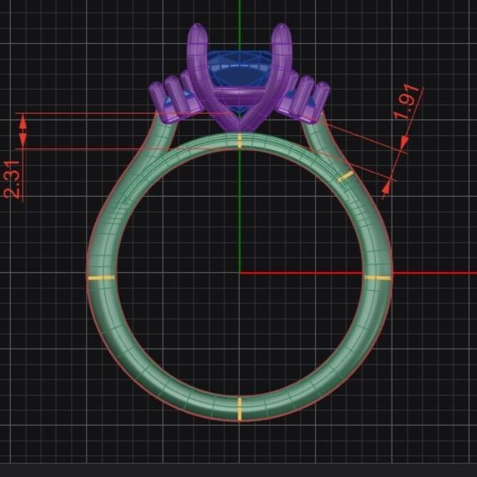 Custom made cushion cut and bagguette cut diamond three stone engagement ring sb5175 quick image 03