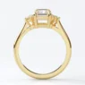 Custom made radiant cut centre diamond with pear and round 18k yellow gold side stone engagement ring sb5180 v2 - 01