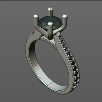 Custom made round cut diamond side stone engagement ring SB5172 quick image 02